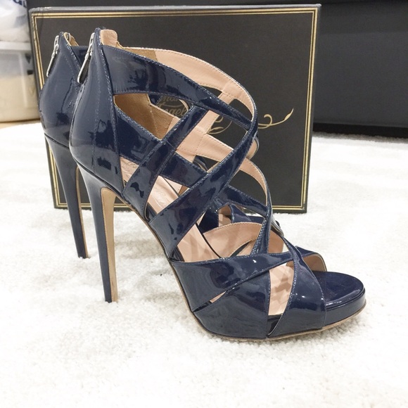 Alejandro Ingelmo Shoes - Alejandro Ingelmo Navy Sandals heels Sz 8